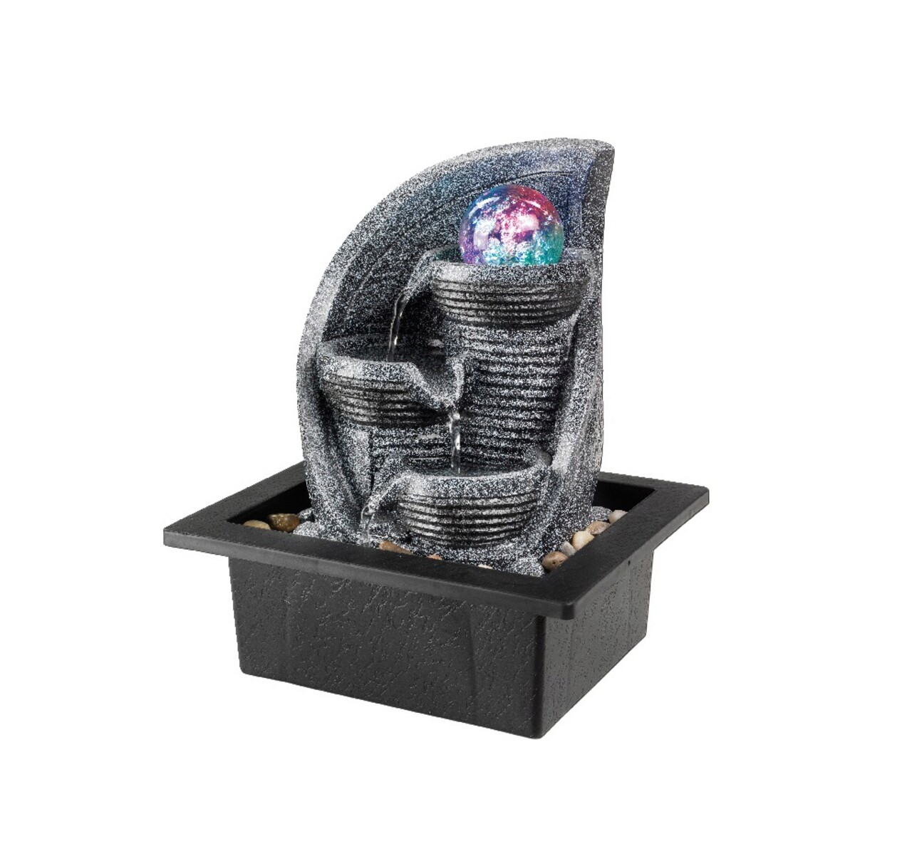 Fantana decorativa cu iluminare LED si efect de miscare V2, Lumineo, interior/exterior, 18.8 x 21.5 x 25.5 cm, IP44, polirasina - imagine 3